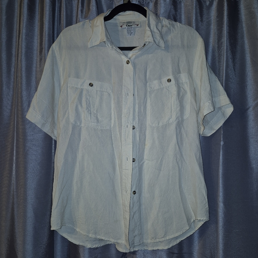 Light Blue Short Sleeve Button-Up Shirt